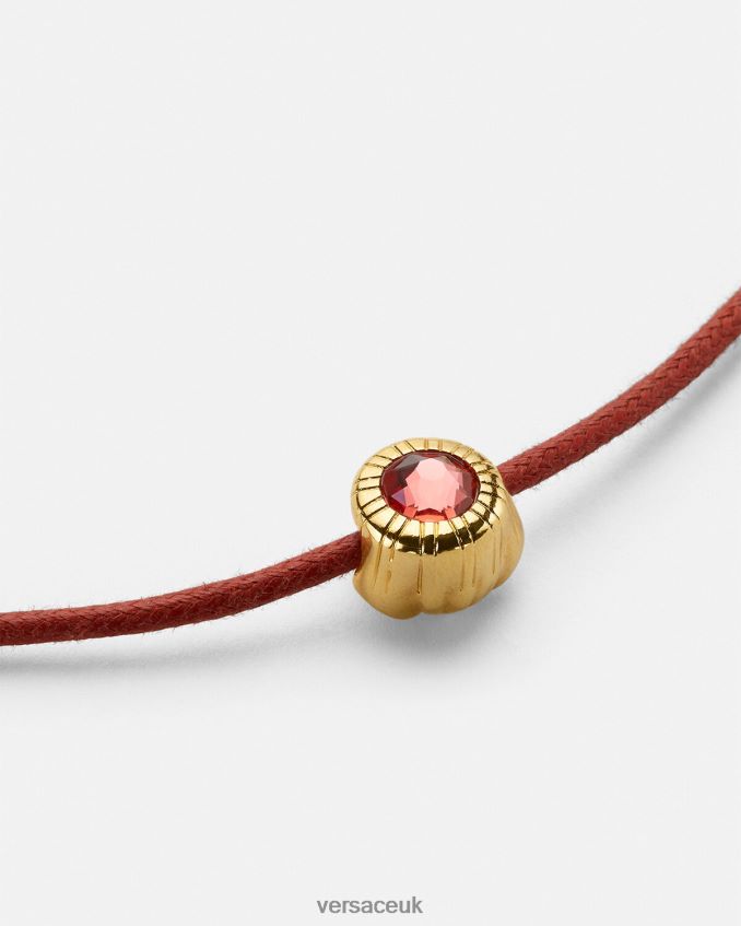 Women Versace Crystal Medusa Cord Necklace 6D2D06843 Red & Gold Accessories
