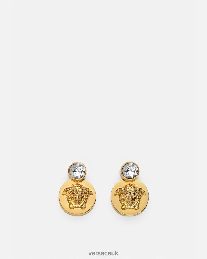 Women Versace Crystal Medusa Earrings 6D2D06778 Gold Accessories