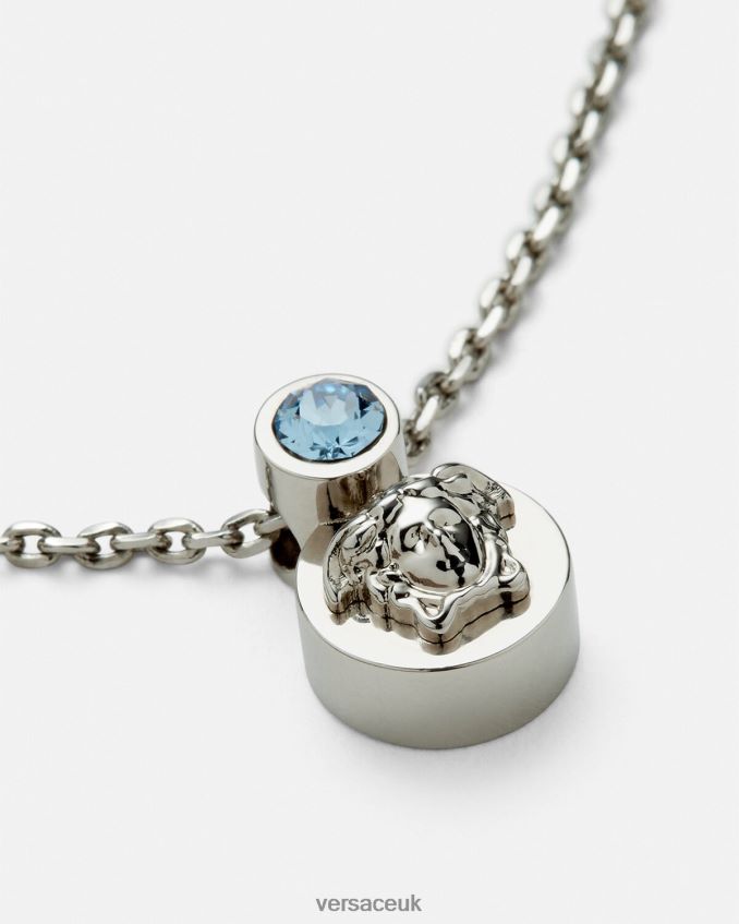 Women Versace Crystal Medusa Necklace 6D2D06726 Light Blue & Metallic Accessories