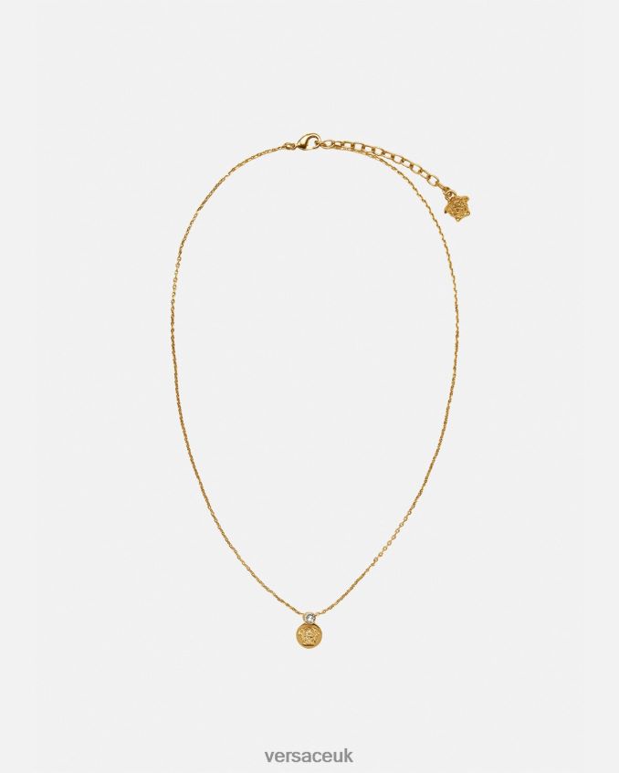 Women Versace Crystal Medusa Necklace 6D2D06772 Gold Accessories