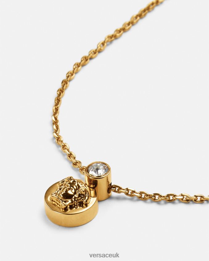 Women Versace Crystal Medusa Necklace 6D2D06772 Gold Accessories