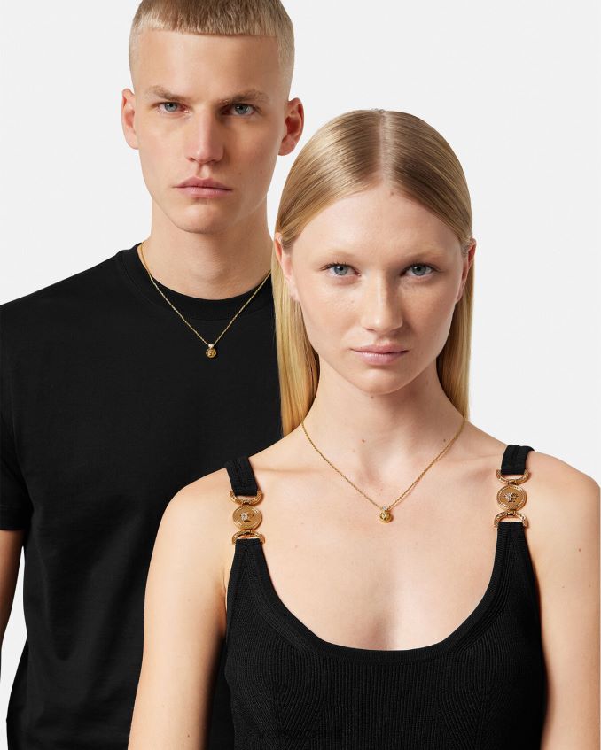 Women Versace Crystal Medusa Necklace 6D2D06772 Gold Accessories