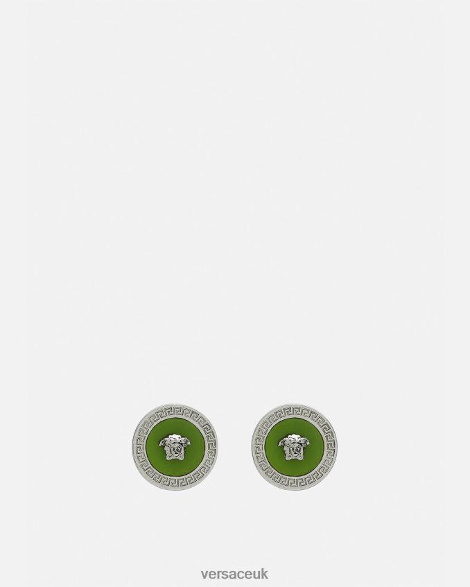 Women Versace Enamel Medusa Stud Earrings 6D2D06727 Green Accessories
