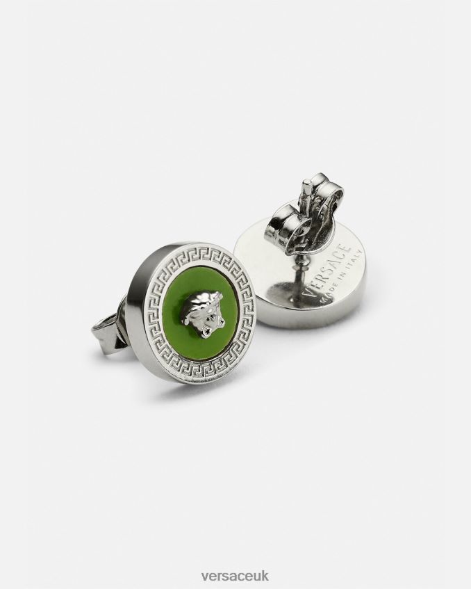 Women Versace Enamel Medusa Stud Earrings 6D2D06727 Green Accessories