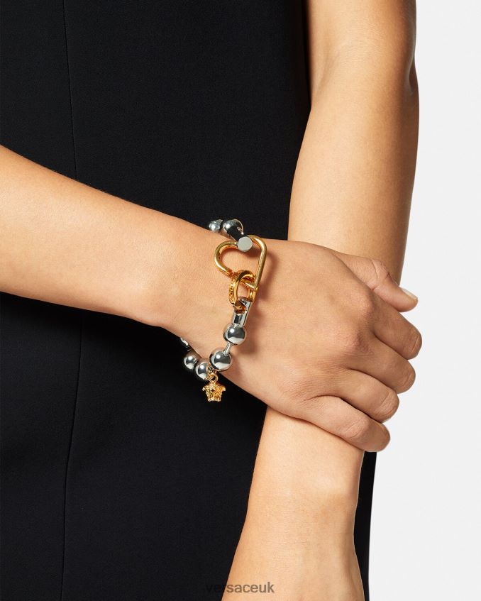 Women Versace Funky Chain Bracelet 6D2D06831 Silver & Gold Accessories