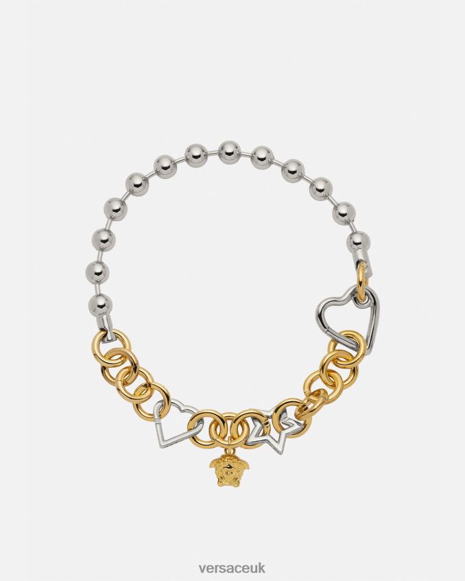 Women Versace Funky Chain Necklace 6D2D06829 Silver & Gold Accessories