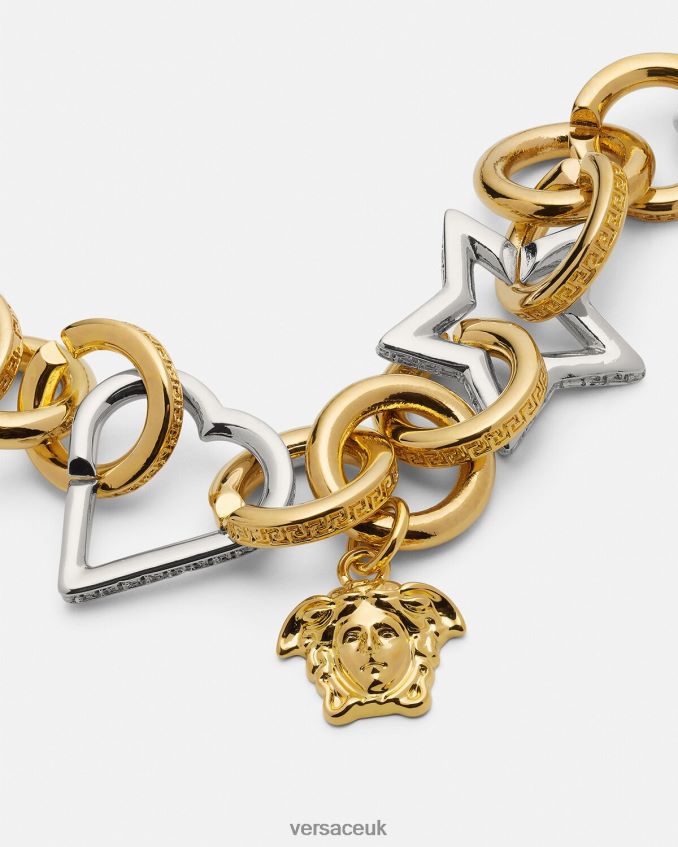 Women Versace Funky Chain Necklace 6D2D06829 Silver & Gold Accessories