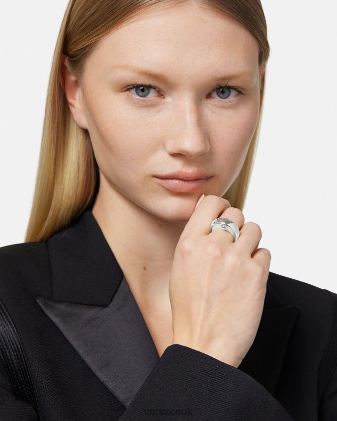 Women Versace Galaxy Moon Ring 6D2D06732 Silver Accessories