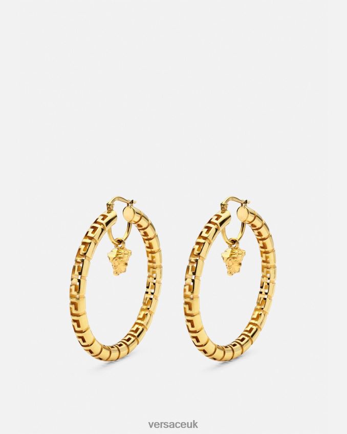 Women Versace Greca Hoop Earrings 6D2D06749 Gold Accessories