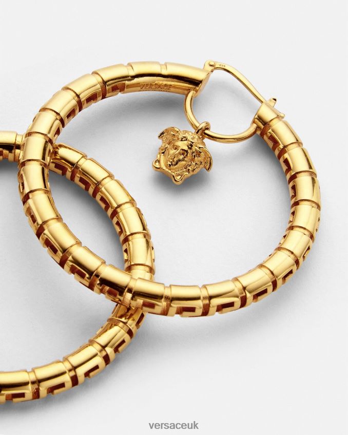Women Versace Greca Hoop Earrings 6D2D06749 Gold Accessories