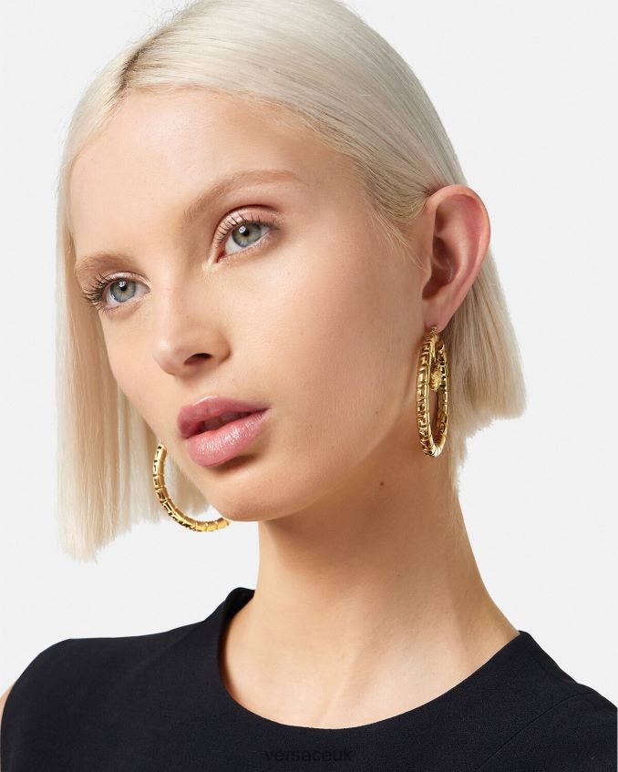 Women Versace Greca Hoop Earrings 6D2D06749 Gold Accessories