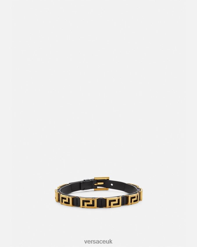 Women Versace Greca Leather Choker 6D2D06746 Black Accessories