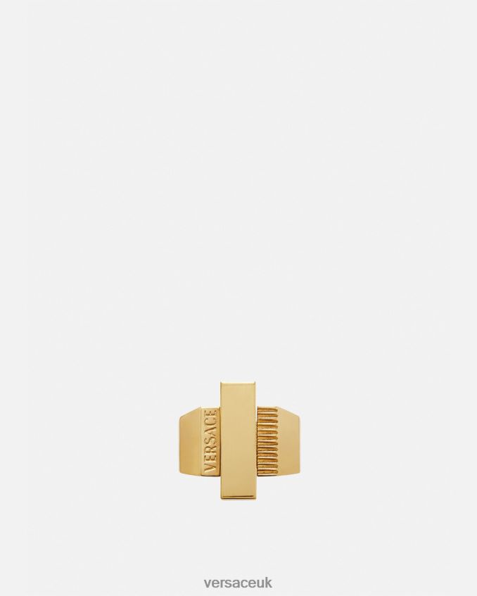 Women Versace Greca Logo Ring 6D2D06722 Gold Accessories