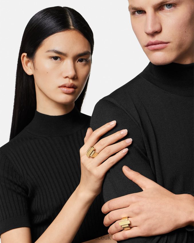 Women Versace Greca Logo Ring 6D2D06722 Gold Accessories