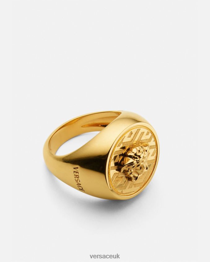 Women Versace La Greca Medusa Ring 6D2D06763 Gold Accessories