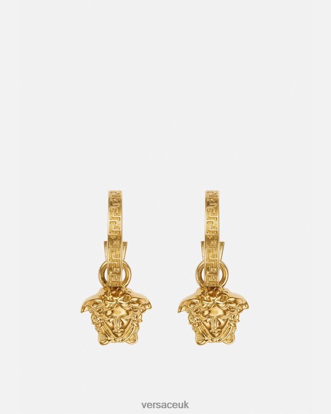 Women Versace La Medusa Greca Hoop Earrings 6D2D06766 Gold Accessories