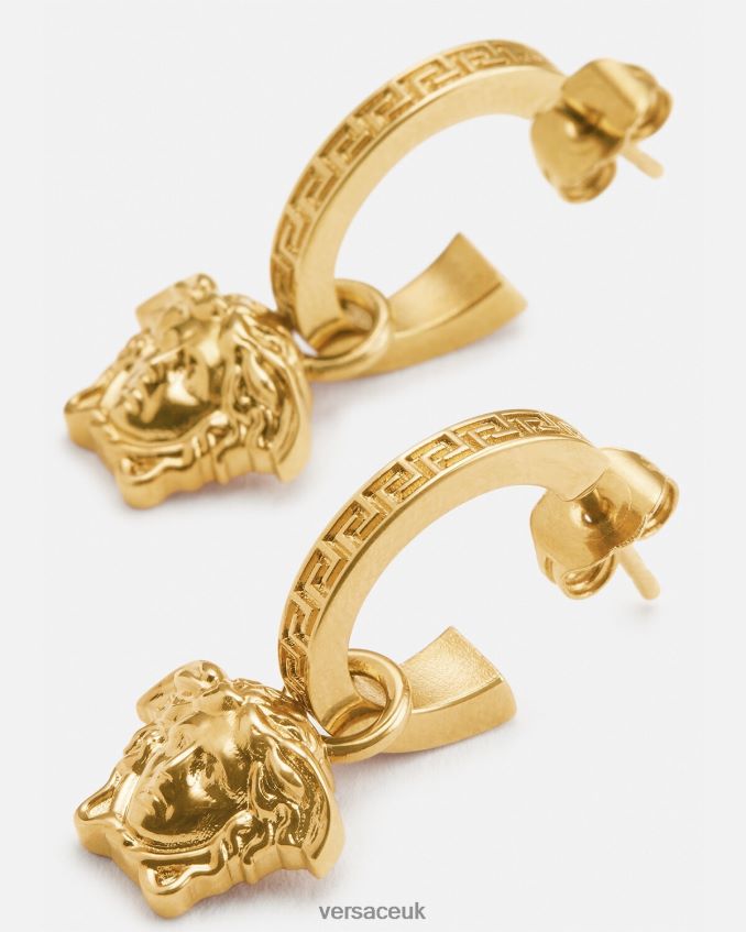 Women Versace La Medusa Greca Hoop Earrings 6D2D06766 Gold Accessories