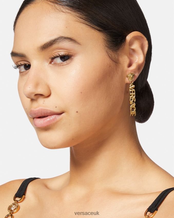 Women Versace La Medusa Logo Drop Earrings 6D2D06804 Gold Accessories