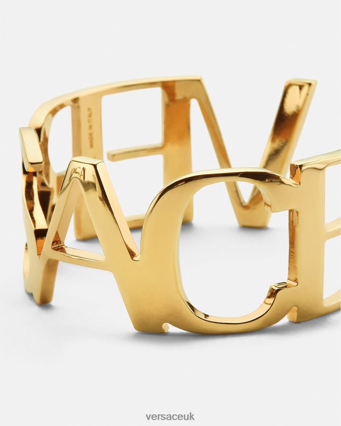 Women Versace Logo Cuff Bracelet 6D2D06806 Gold Accessories