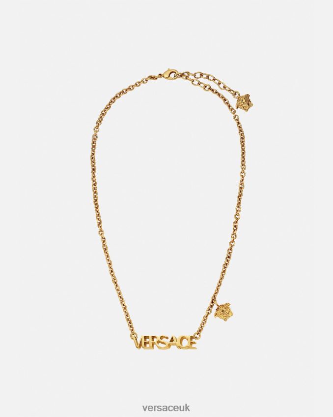 Women Versace Logo Necklace 6D2D06801 Gold Accessories