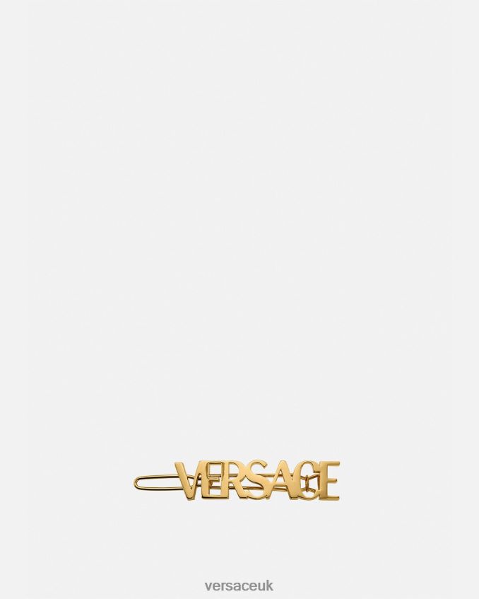 Women Versace Logo Right Hair Clip 6D2D06848 Gold Accessories