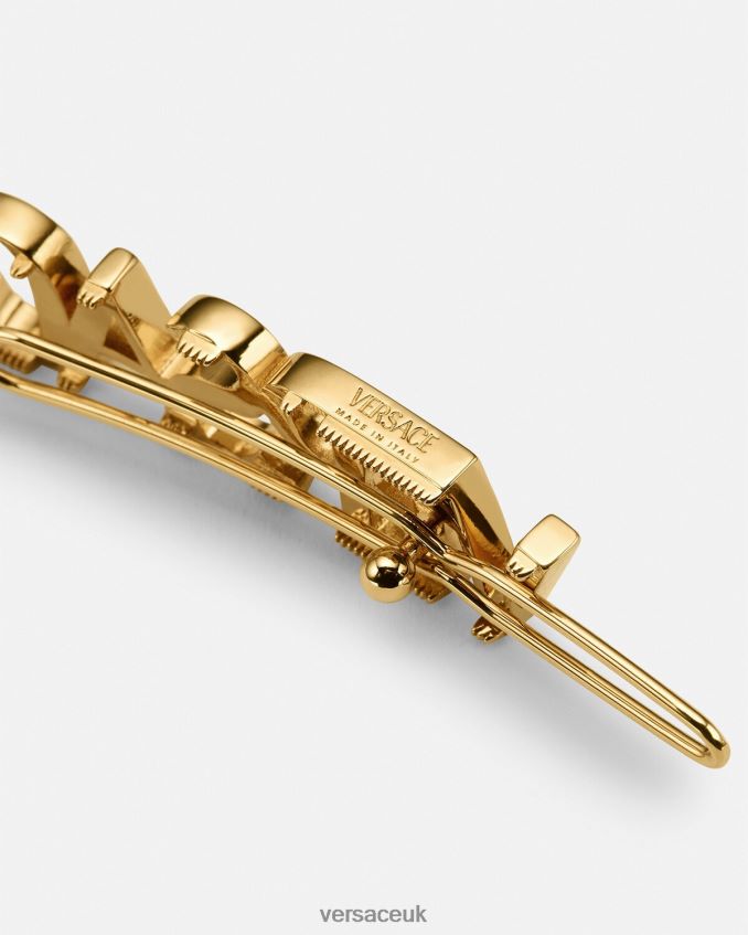 Women Versace Logo Right Hair Clip 6D2D06848 Gold Accessories