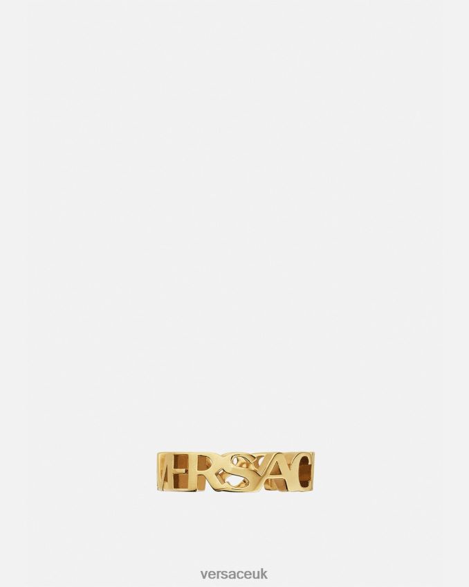 Women Versace Logo Ring 6D2D06805 Gold Accessories