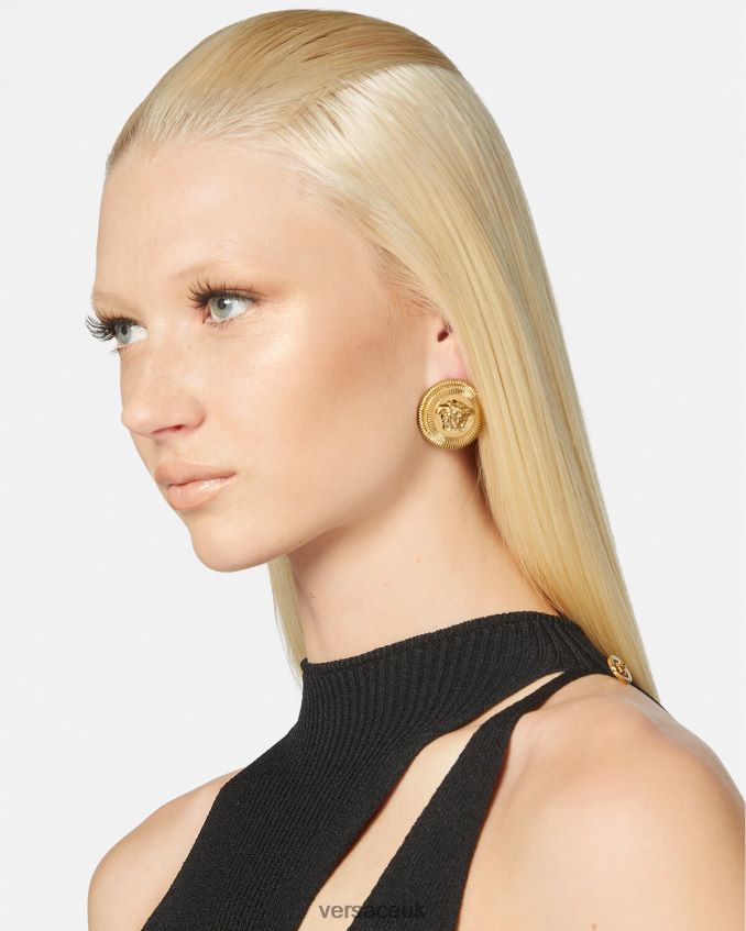 Women Versace Medusa Biggie Earrings 6D2D06845 Gold Accessories
