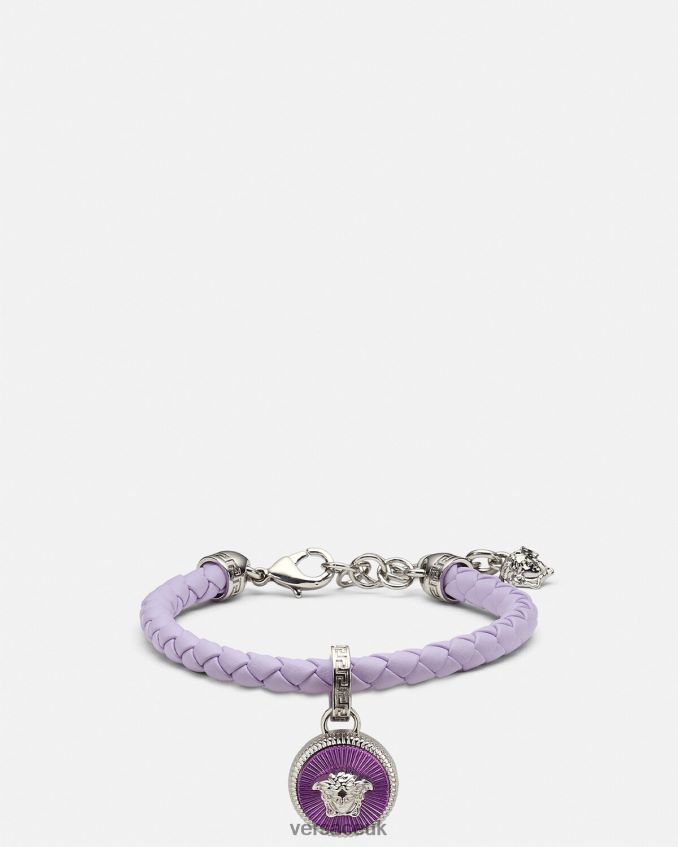 Women Versace Medusa Biggie Leather Bracelet 6D2D06730 Light Blue Accessories