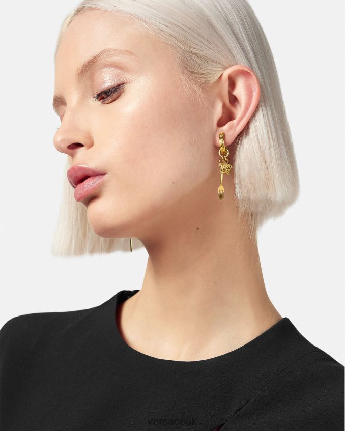 Women Versace Medusa Cutlery Earrings 6D2D06819 Gold Accessories