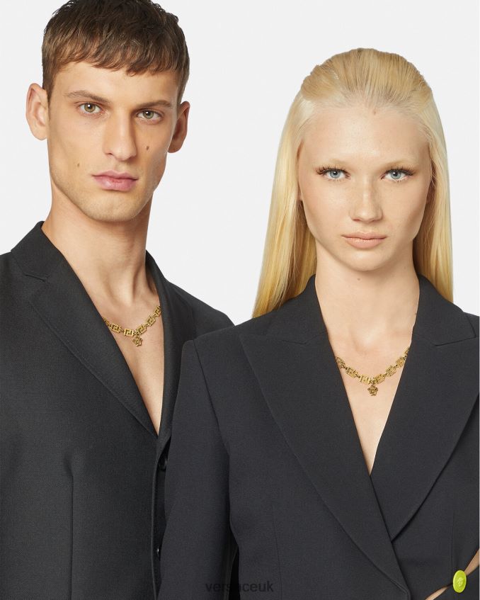 Women Versace Medusa Greca Necklace 6D2D06744 Gold Accessories