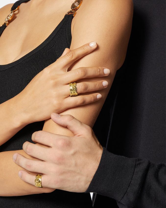 Women Versace Medusa Greca Ring 6D2D06751 Gold Accessories