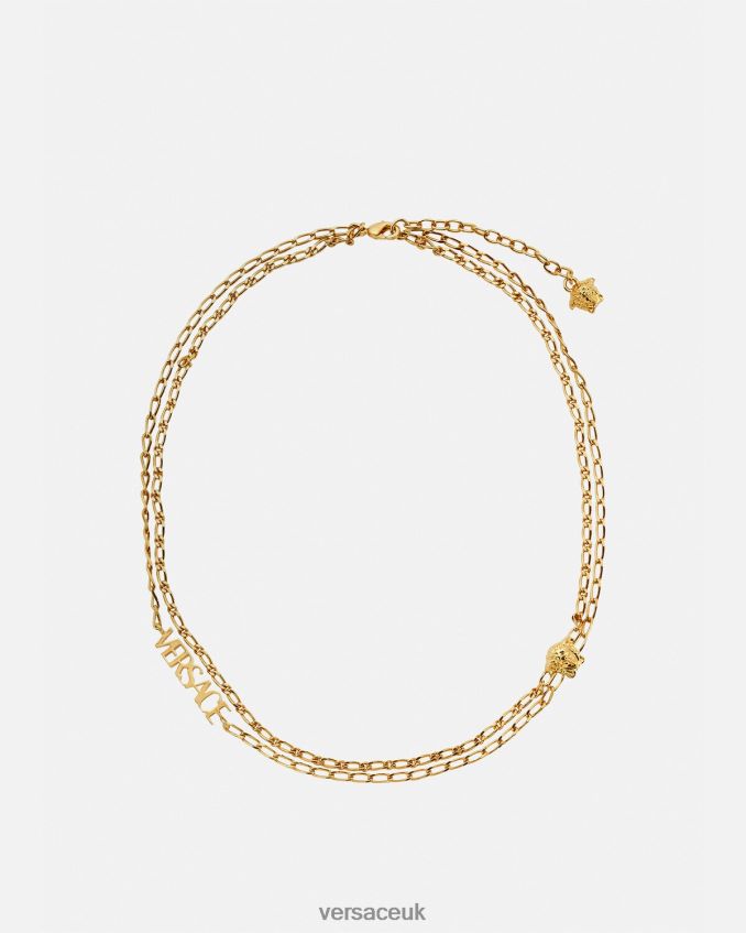Women Versace Medusa Logo Necklace 6D2D06800 Gold Accessories