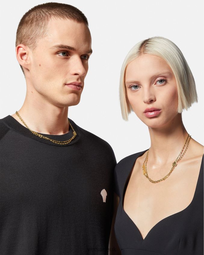Women Versace Medusa Logo Necklace 6D2D06800 Gold Accessories