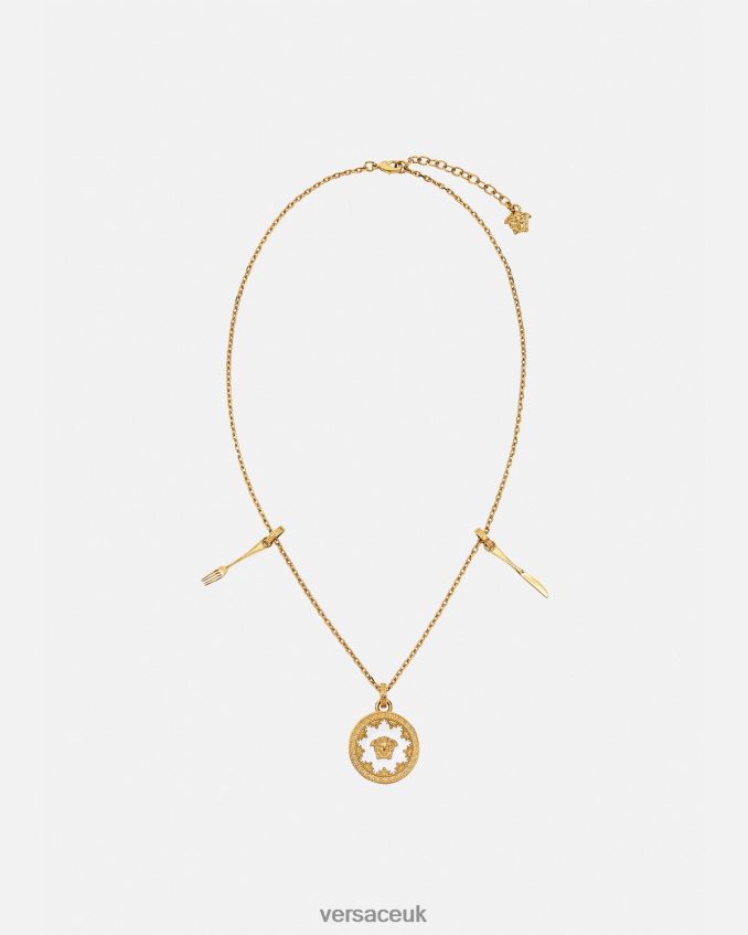 Women Versace Medusa Plate Necklace 6D2D06815 White Accessories