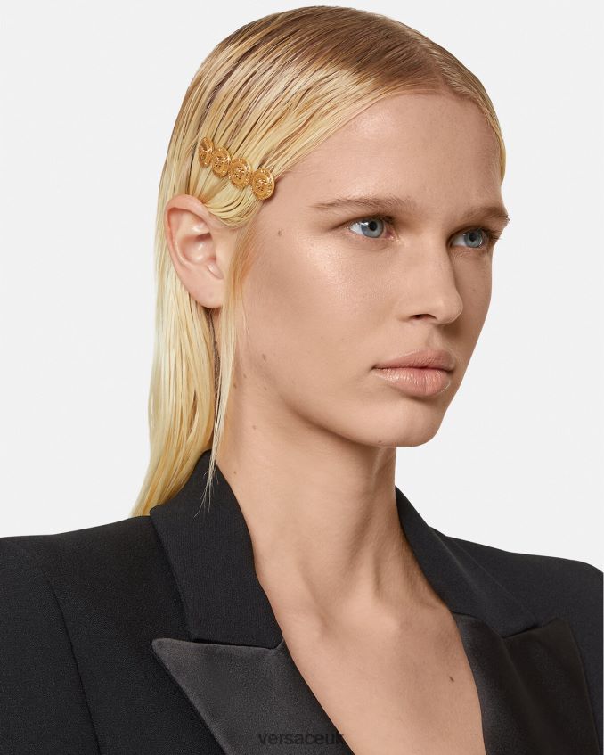 Women Versace Right Medusa Tribute Hair Pin 6D2D06796 Tribute Gold Accessories