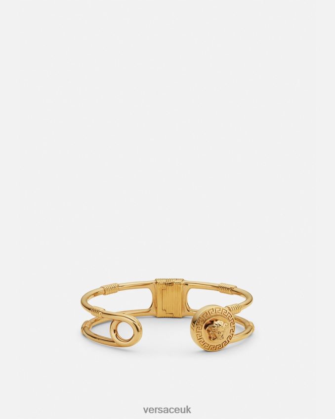 Women Versace Safety Pin Bracelet 6D2D06792 Gold Accessories