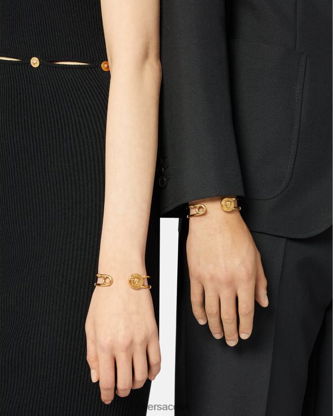 Women Versace Safety Pin Bracelet 6D2D06792 Gold Accessories