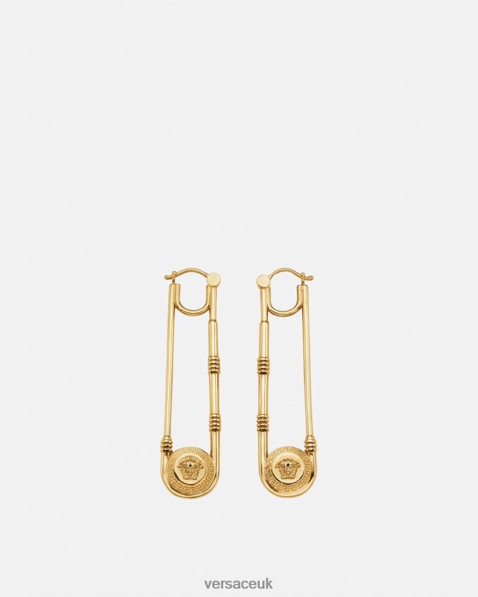 Women Versace Safety Pin Earrings 6D2D06798 Gold Accessories