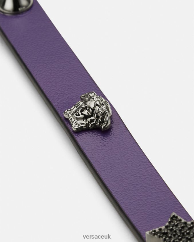 Women Versace Studded Leather Choker 6D2D06841 Lilac Accessories