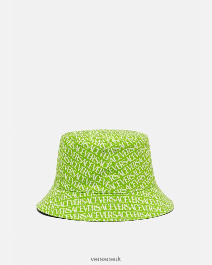 Women Versace Allover Bucket Hat 6D2D06905 Green & Print Accessories