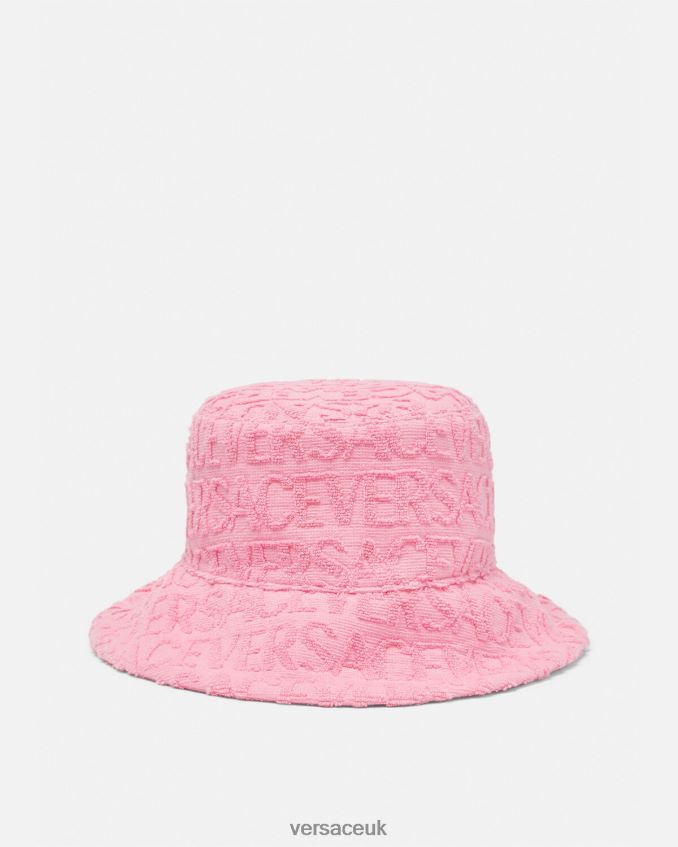 Women Versace Allover Towel Bucket Hat 6D2D06865 Pink Accessories