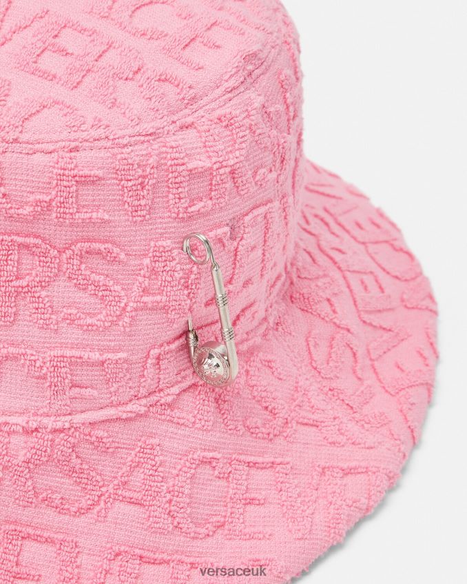 Women Versace Allover Towel Bucket Hat 6D2D06865 Pink Accessories