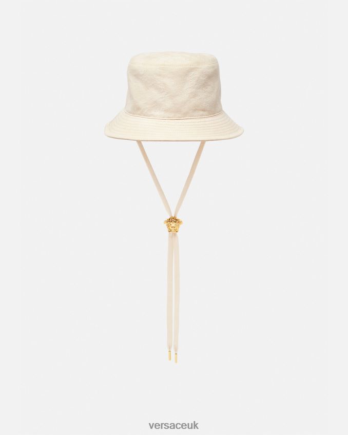 Women Versace Barocco Silhouette Bucket Hat 6D2D06870 Beige Accessories