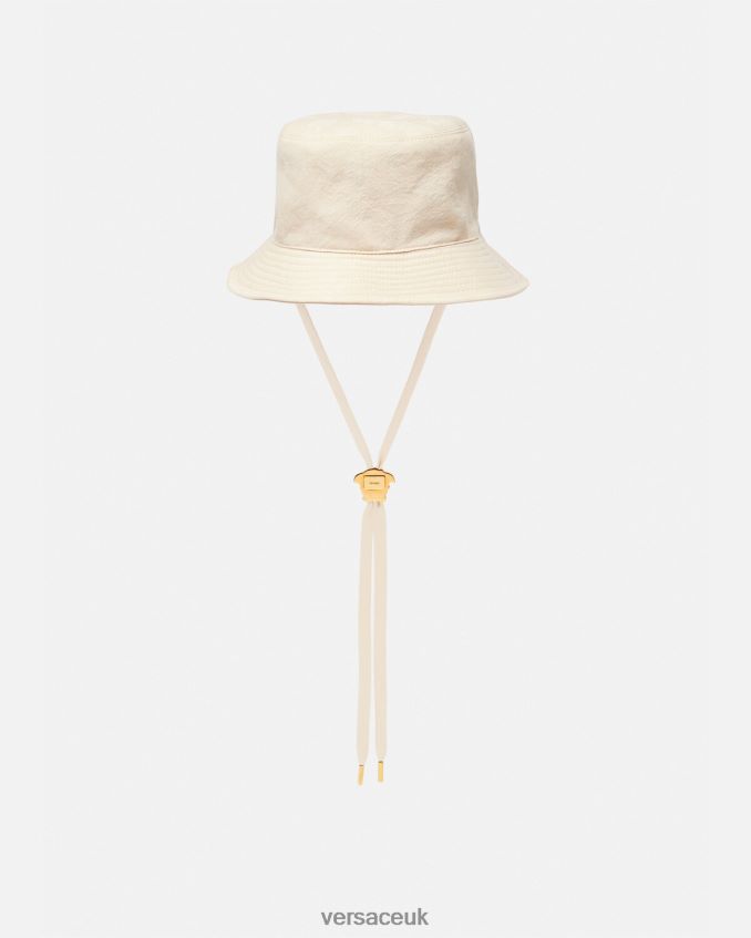 Women Versace Barocco Silhouette Bucket Hat 6D2D06870 Beige Accessories