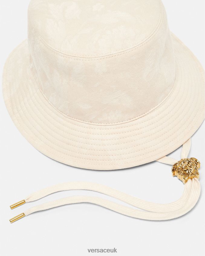 Women Versace Barocco Silhouette Bucket Hat 6D2D06870 Beige Accessories