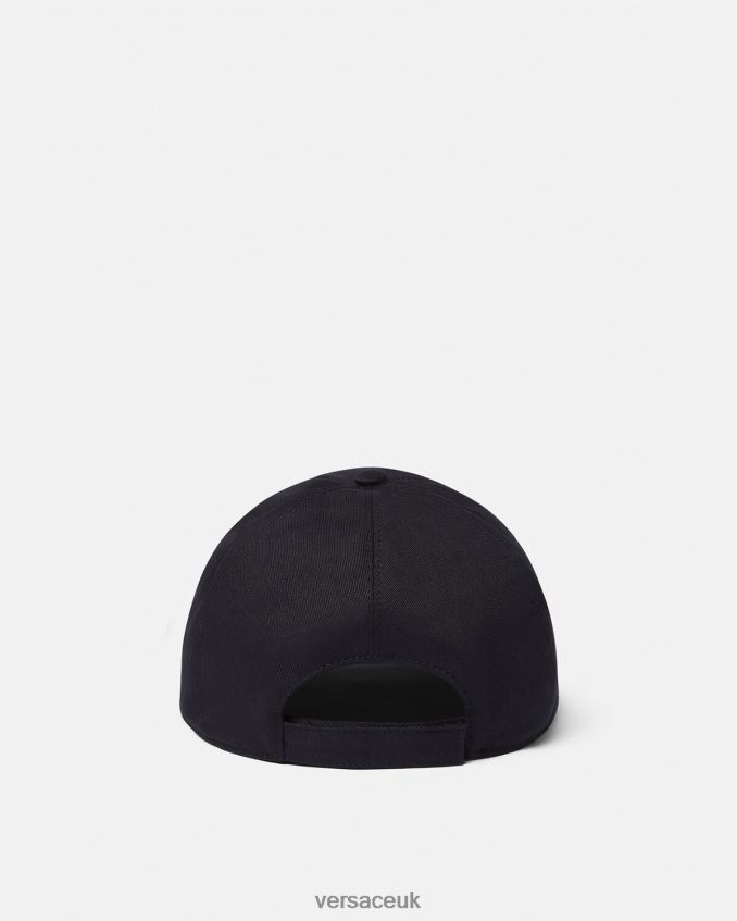 Women Versace Embroidered Logo Cap 6D2D06879 Black Accessories