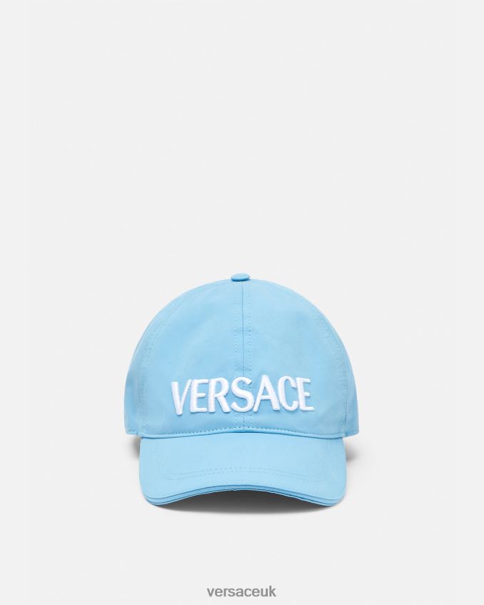 Women Versace Logo Baseball Cap 6D2D06872 Light Blue Accessories