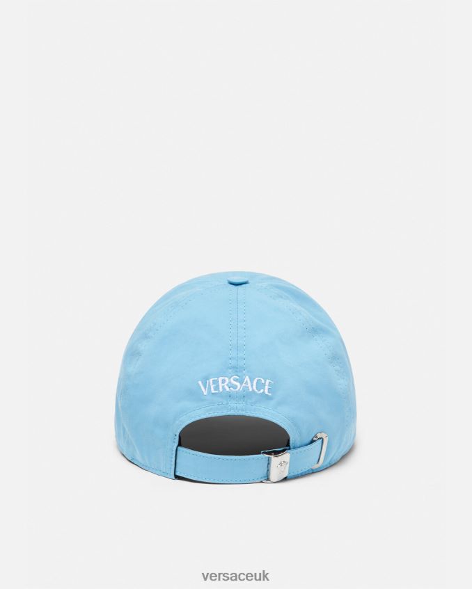 Women Versace Logo Baseball Cap 6D2D06872 Light Blue Accessories