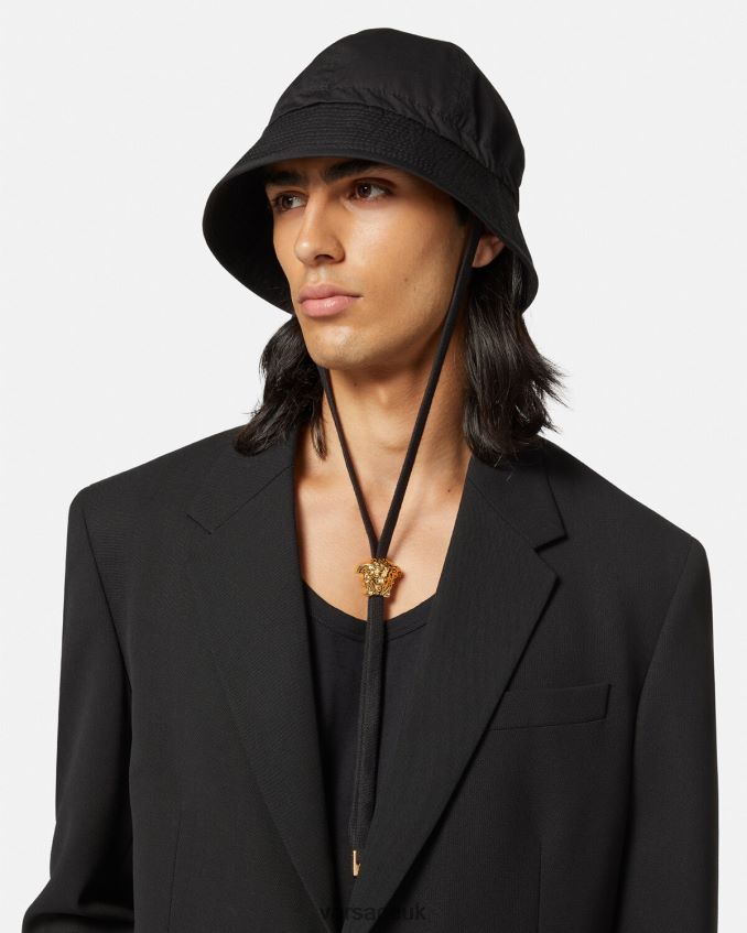 Women Versace Medusa Bucket Hat 6D2D061700 Black Accessories